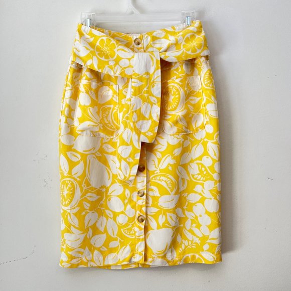 NEW! Anthropologie 44 of 52 Conversations Linen Blend Pencil Skirt, size 0 - Picture 6 of 16